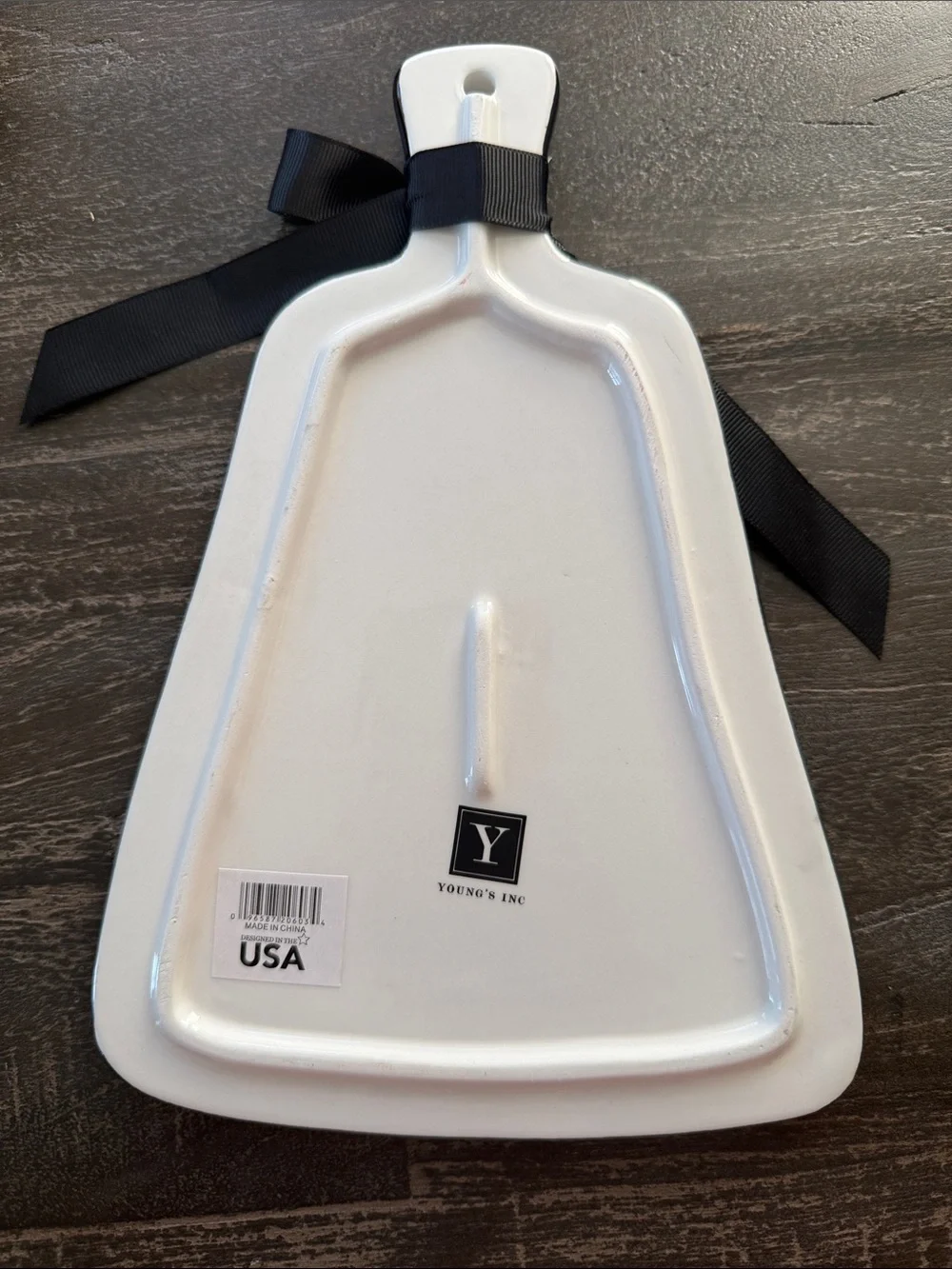 Black & White 'Chop Chop' Decorative Serving Board with Wooden Spoon